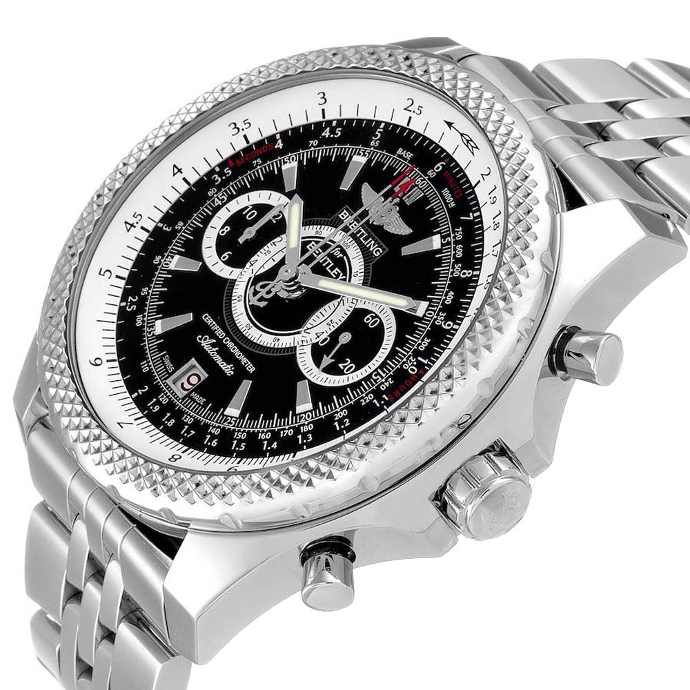 

Breitling Black Stainless Steel Bentley Supersports Chronograph Limited Edition A26364 Men's Wristwatch 49 MM