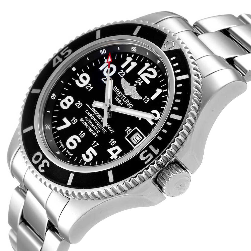 

Breitling Black Stainless Steel Superocean II A17365 Men's Wristwatch 42 MM
