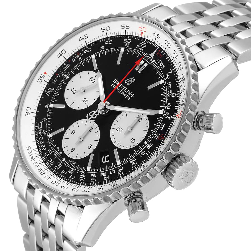 

Breitling Black Stainless Steel Navitimer 01 AB0121 Men's Wristwatch 43 MM