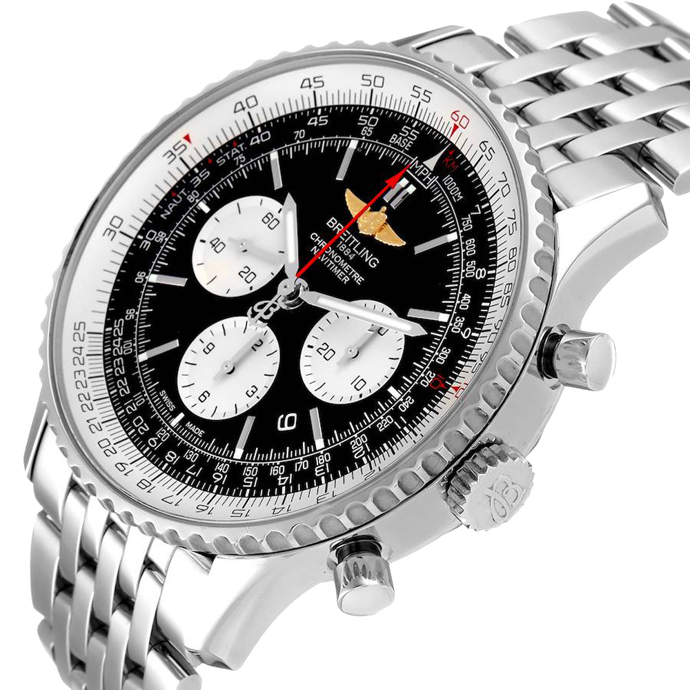 

Breitling Black Stainless Steel Navitimer 01 AB0127 Men's Wristwatch 46 MM