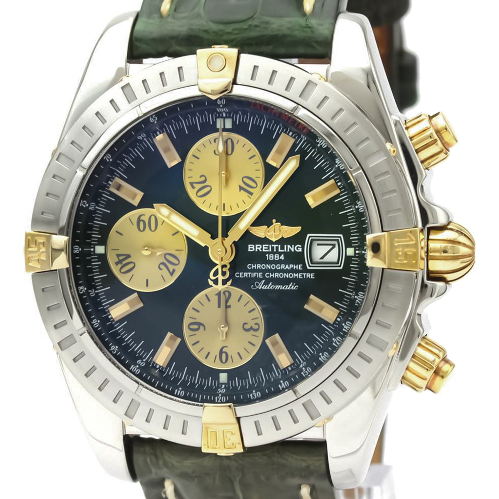 

Breitling Green 18K Yellow Gold And Stainless Steel Chronomat Evolution B13356 Men's Wristwatch 44 MM