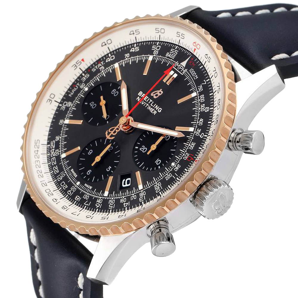 

Breitling Grey 18K Rose Gold And Stainless Steel Navitimer 01 UB0121 Men's Wristwatch 42 MM