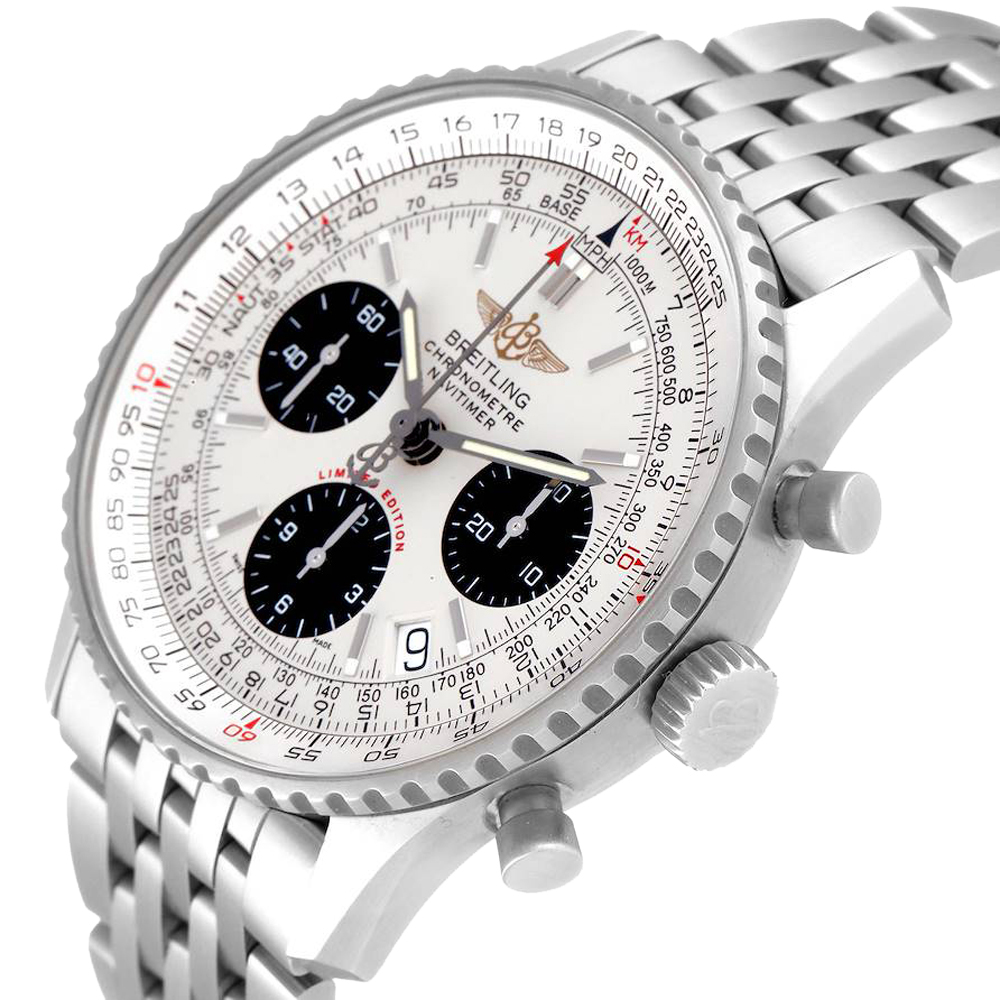 

Breitling Silver Stainless Steel Navitimer Chronograph A23322 Men's Wristwatch 42 MM