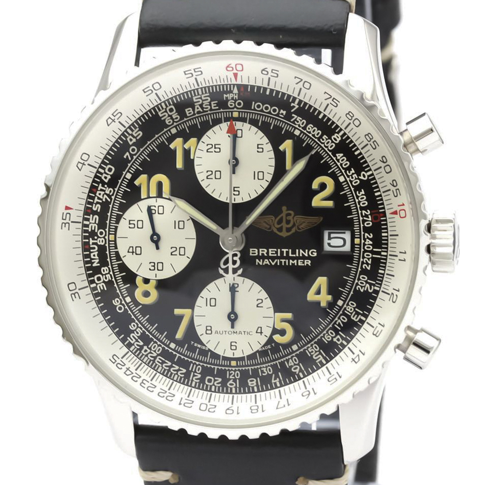 

Breitling Black Stainless Steel Old Navitimer Automatic A13022 Men's Wristwatch 42 MM