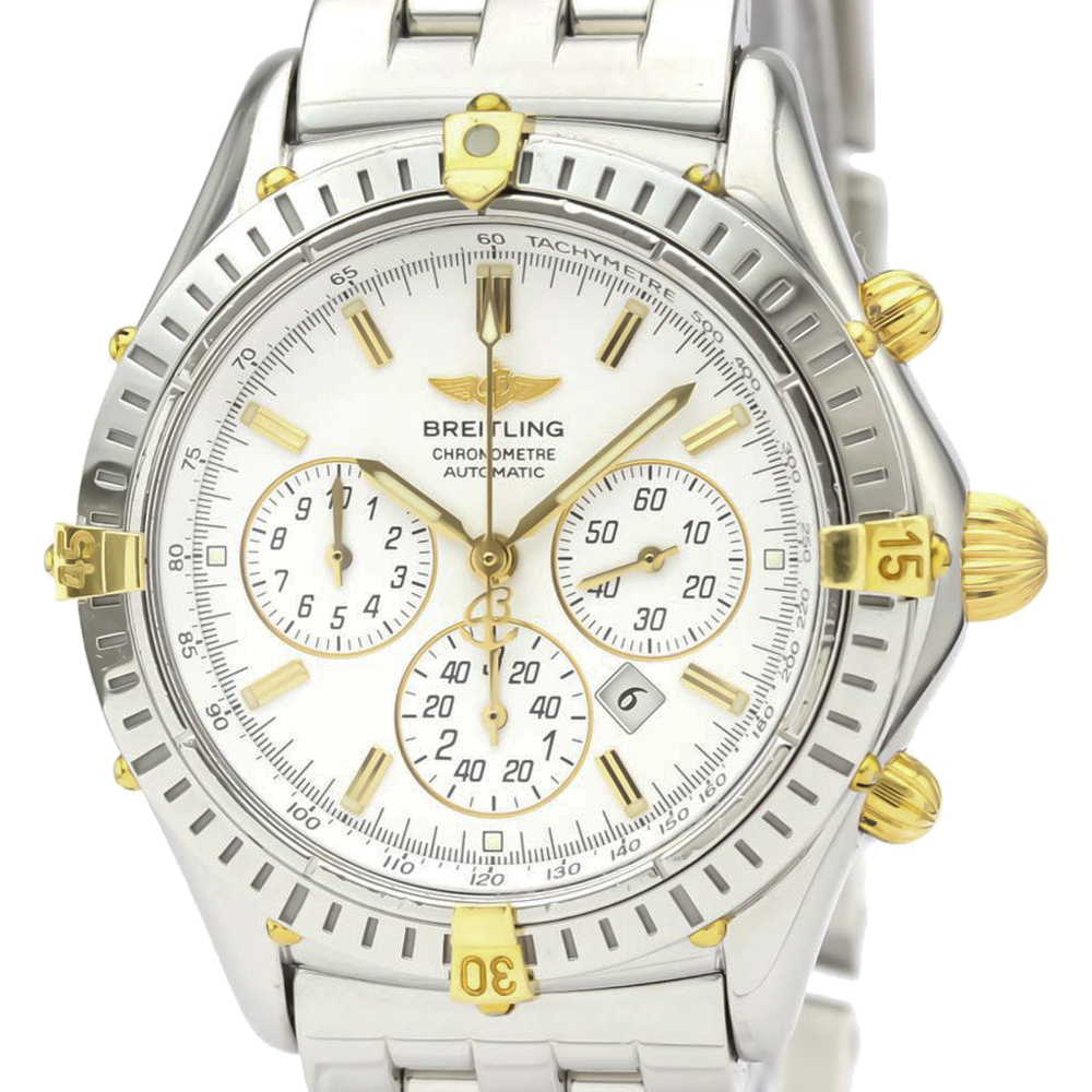 

Breitling White 18K Yellow Gold And Stainless Steel Shadow Flyback LTD Edition B35313 Men's Wristwatch 40 MM