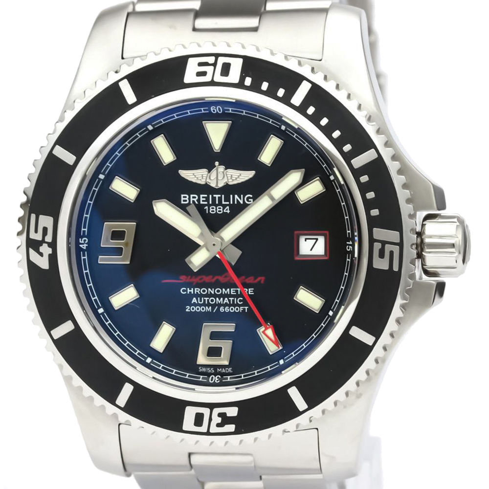 

Breitling Black Stainless Steel Superocean A17391 Automatic Men's Wristwatch 44 MM
