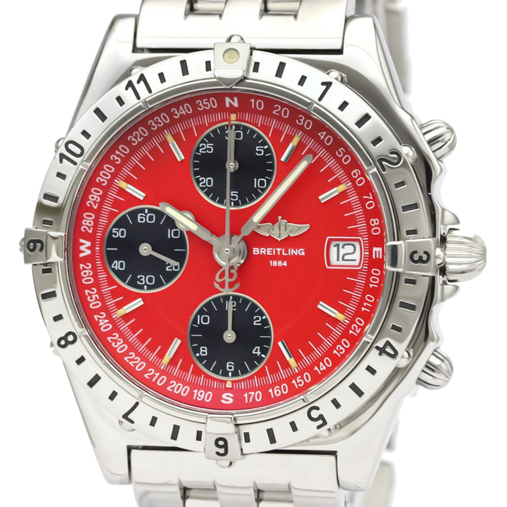 

Breitling Red Stainless Steel Chronomat Longitude A20048 Automatic Men's Wristwatch 40 MM