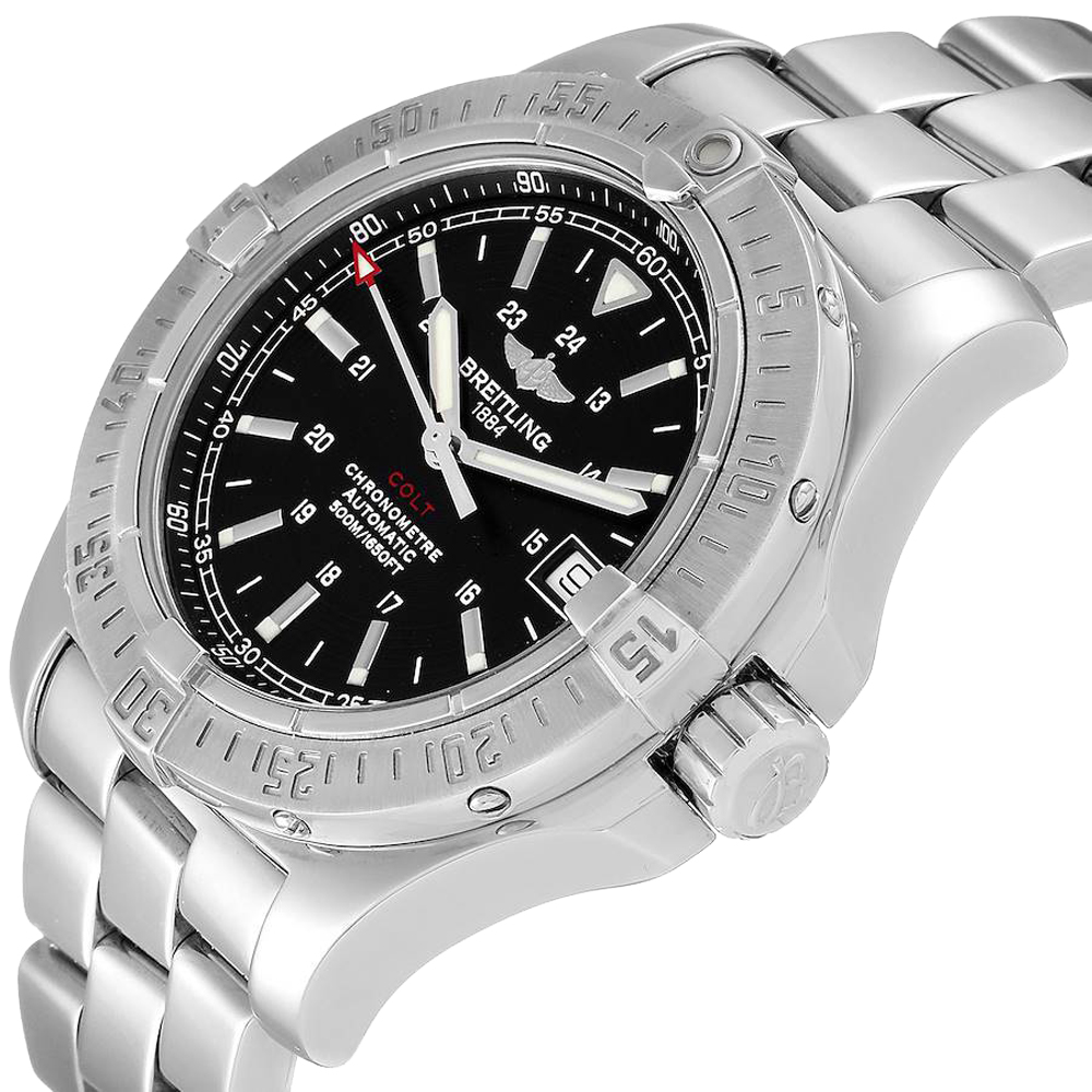 

Breitling Black Stainless Steel Colt Automatic A17380 Men's Wristwatch 41 MM
