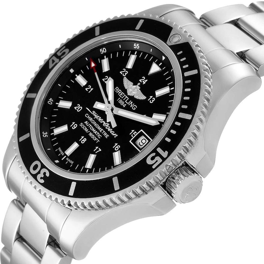 

Breitling Black Stainless Steel Superocean II A17365 Men's Wristwatch 42 MM