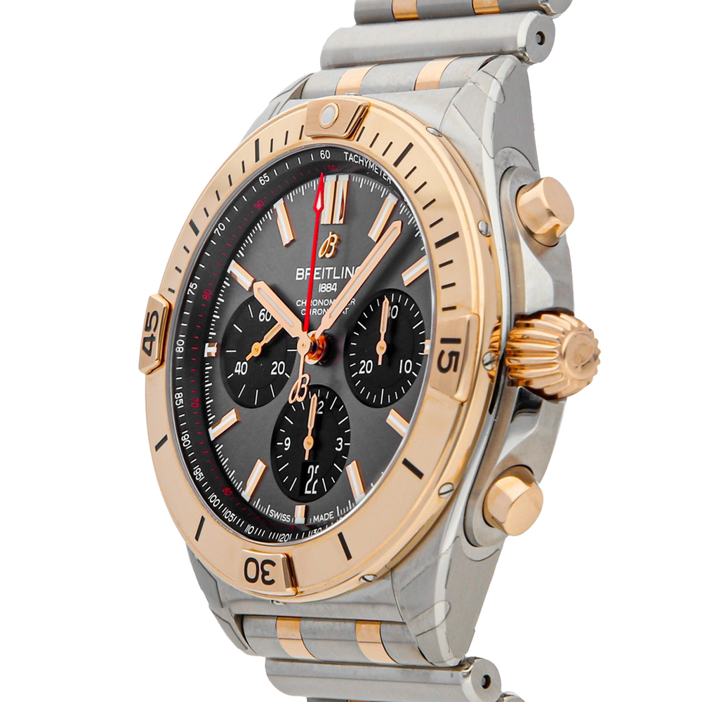 

Breitling Grey 18K Rose Gold and Stainless Steel Chronomat B01 UB0134101B1U1 Men's Wristwatch 42 MM