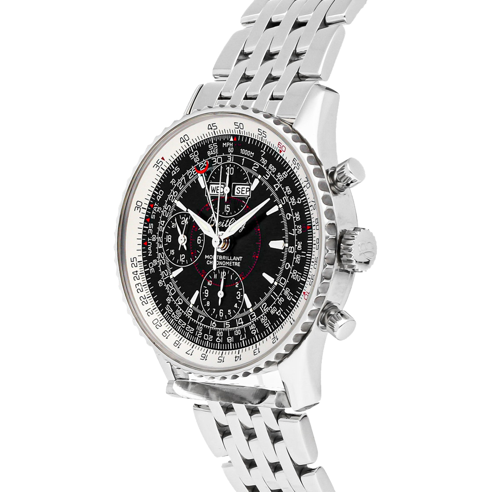 

Breitling Black Stainless Steel Navitimer Montbrillant Datora A2133012/B571 Men's Wristwatch 43 MM