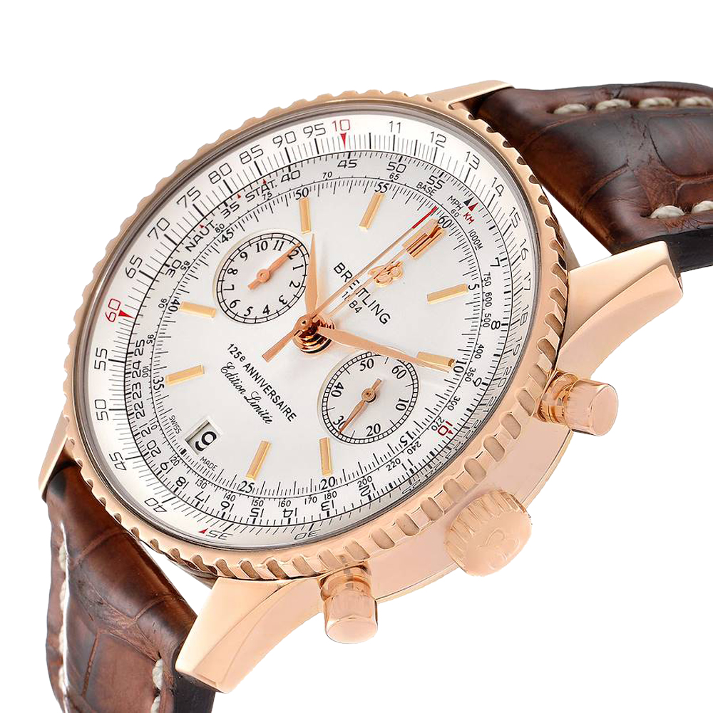 

Breitling Silver 18K Rose Gold Navitimer 125th Anniversary LE A26322 43 MM