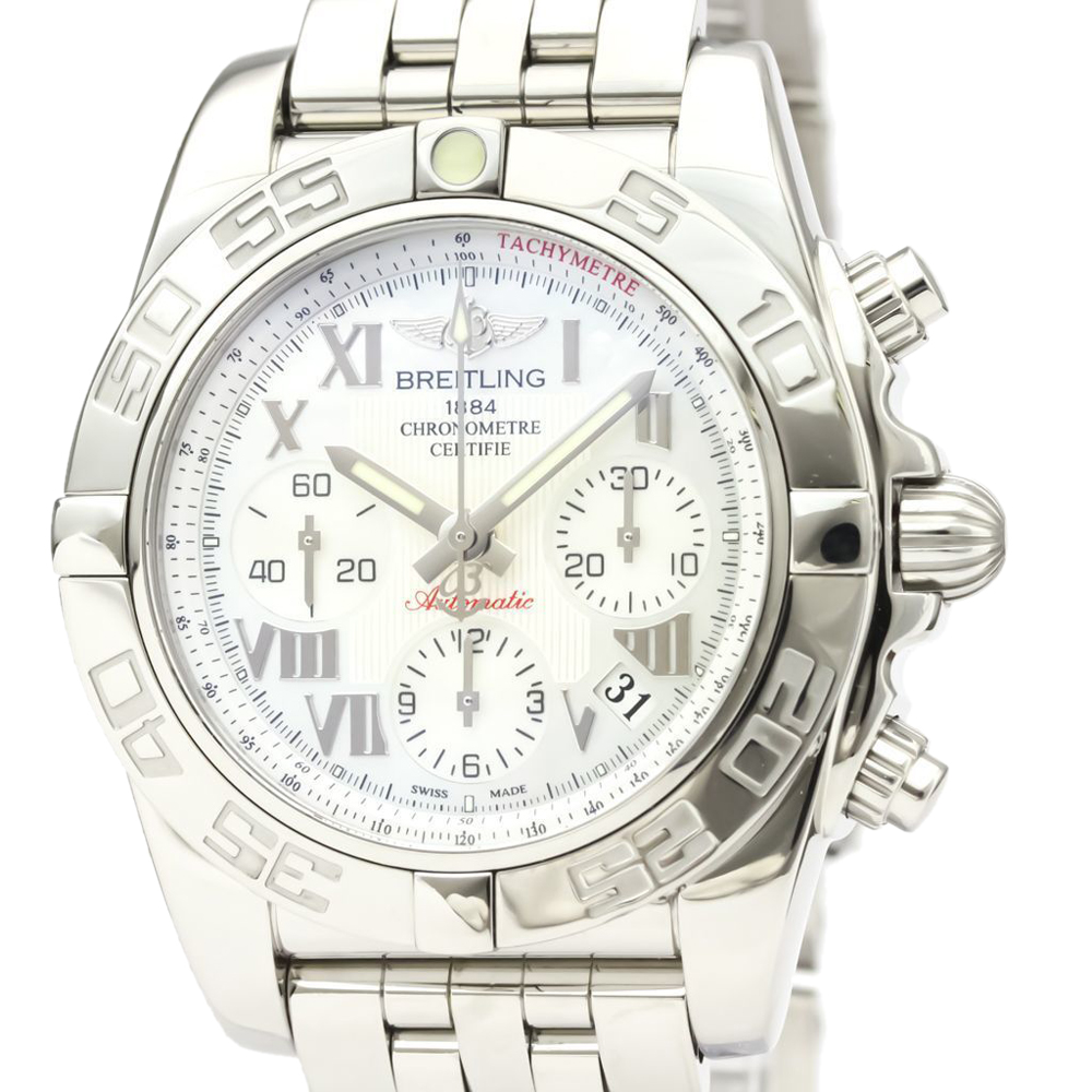 

Breitling MOP Stainless Steel Chronomat AB0140 Automatic Chronograph Men's Wristwatch 41 MM, White