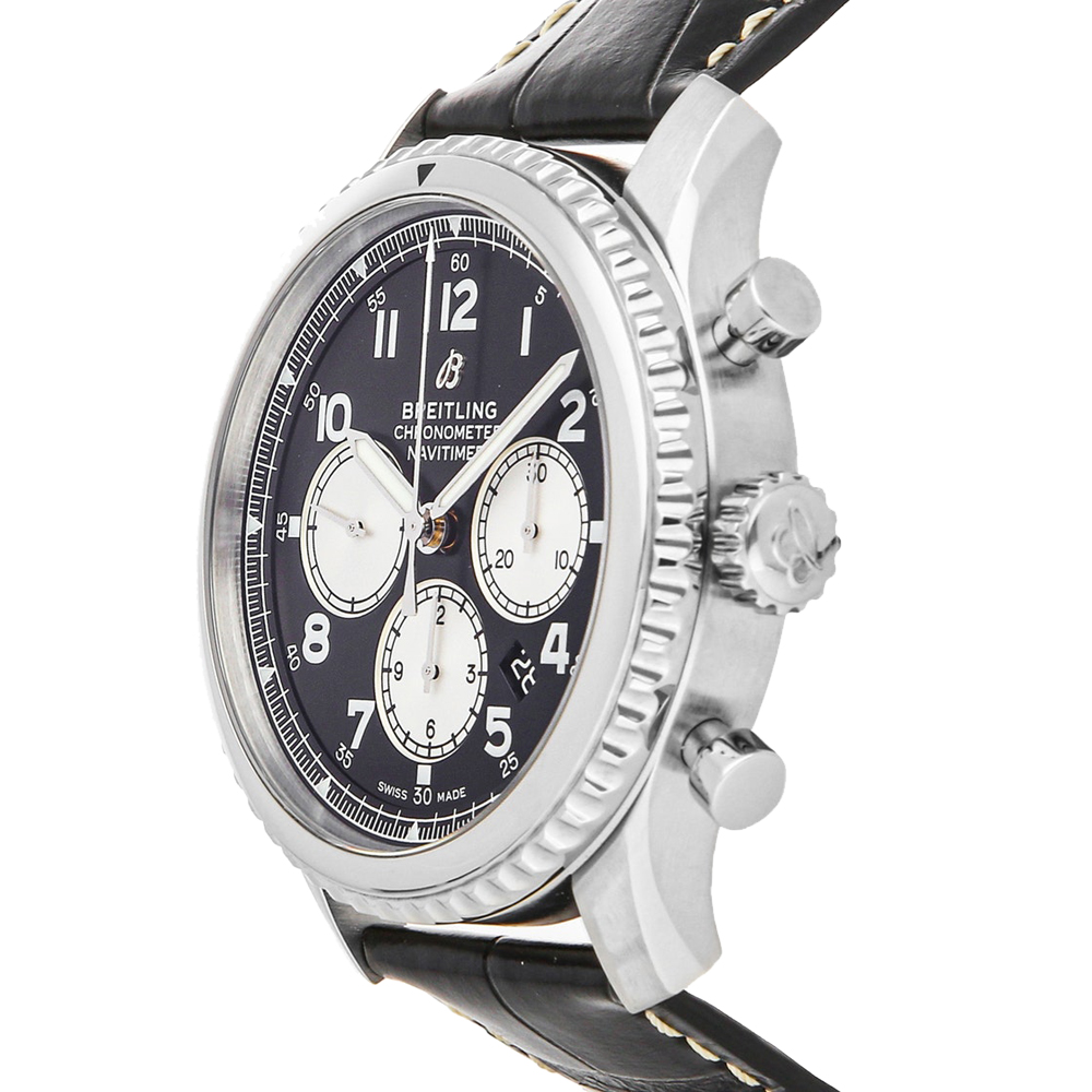 

Breitling Black Stainless Steel Navitimer 8 B01 Chronograph AB0117131B1P1 Men's Wristwatch 43 MM