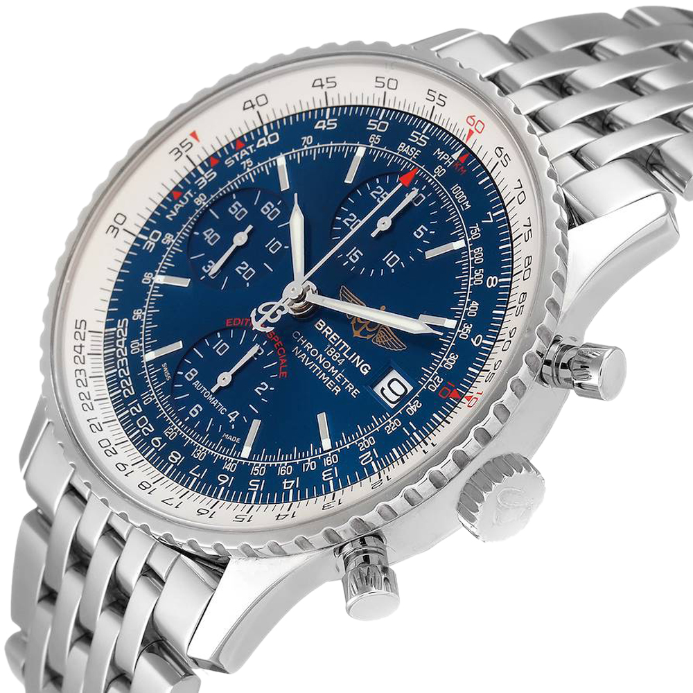 

Breitling Blue Stainless Steel Navitimer Heritage A13324 Men's Wristwatch