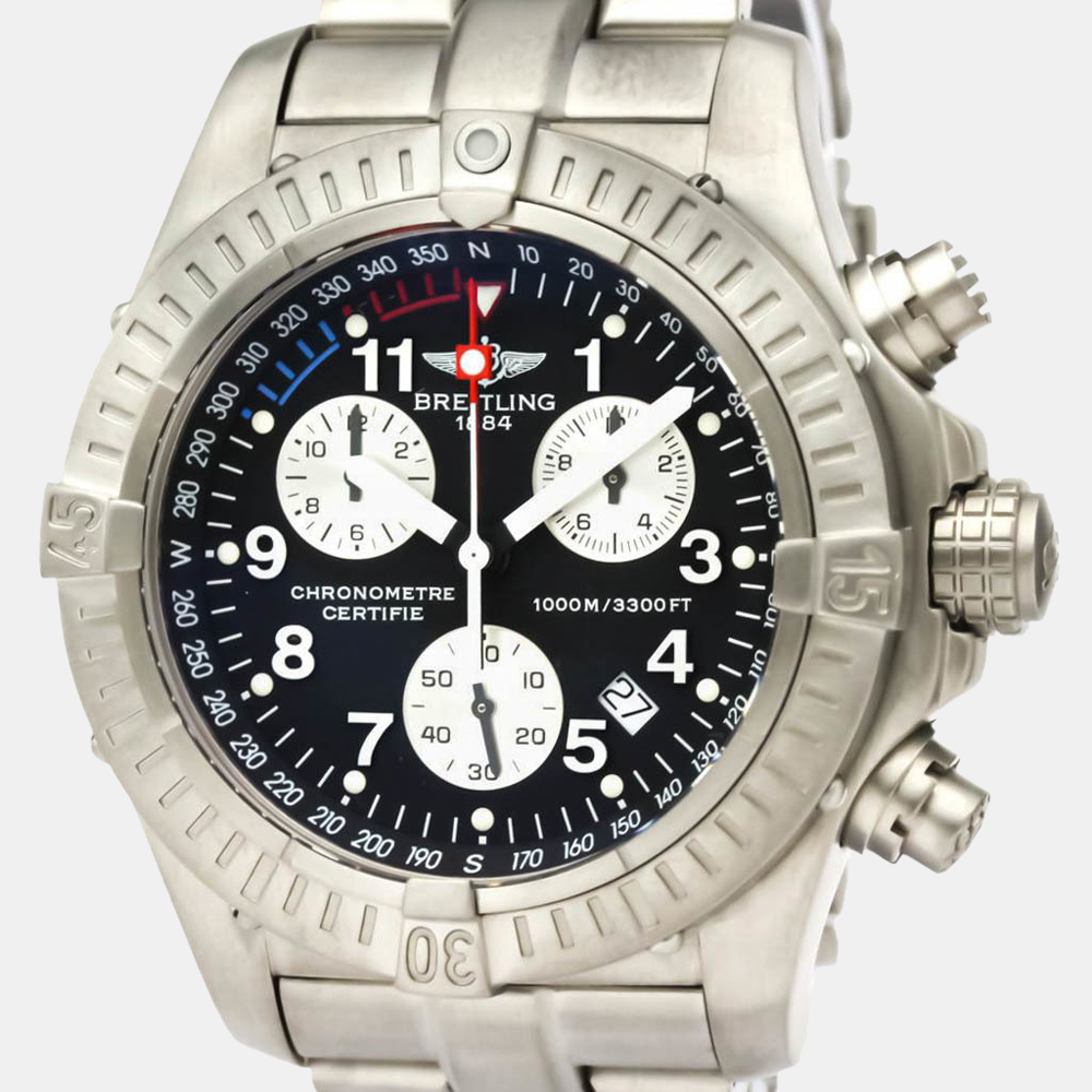 

Breitling Black Titanium Chrono Avenger Quartz E73360 Men's Wristwatch 44 mm