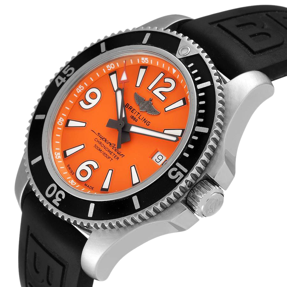 

Breitling Orange Stainless Steel Superocean A17366 Men's Wristwatch