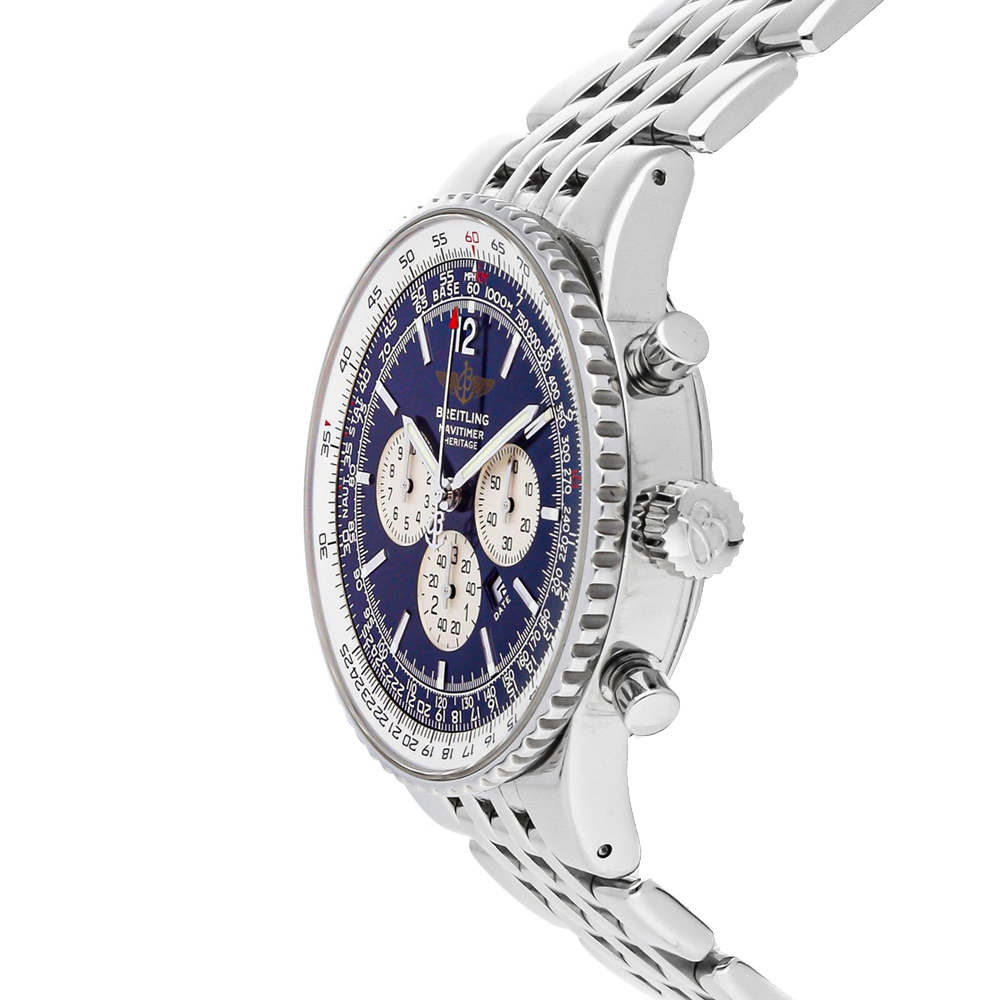 

Breitling Blue Stainless Steel Navitimer Heritage A3534012/C538 Men's Wristwatch