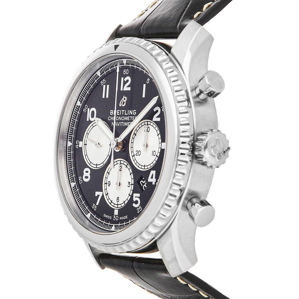 

Breitling Black Stainless Steel Navitimer 8 B01 Chronograph AB0117131B1P1 Men's Wristwatch