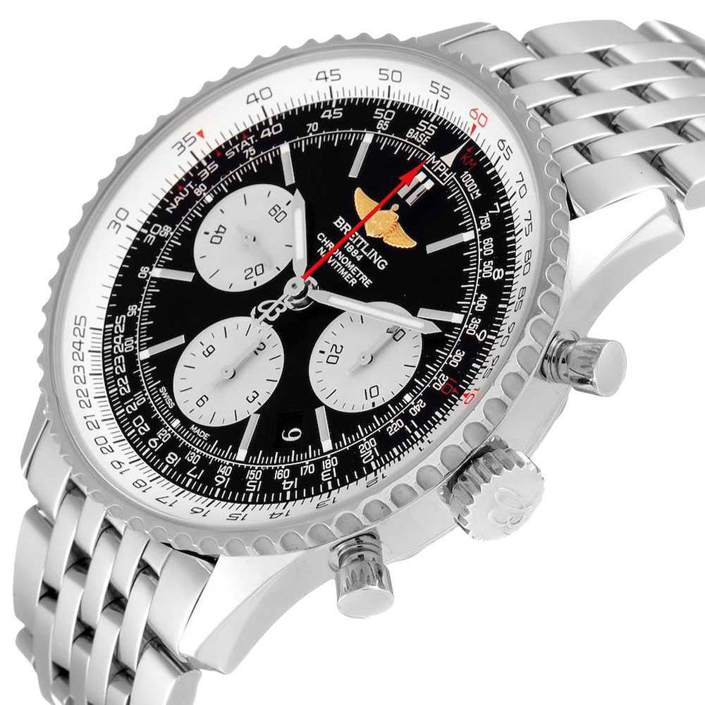 

Breitling Black Stainless Steel Navitimer 01 AB0120 Men's Wristwatch 43 MM