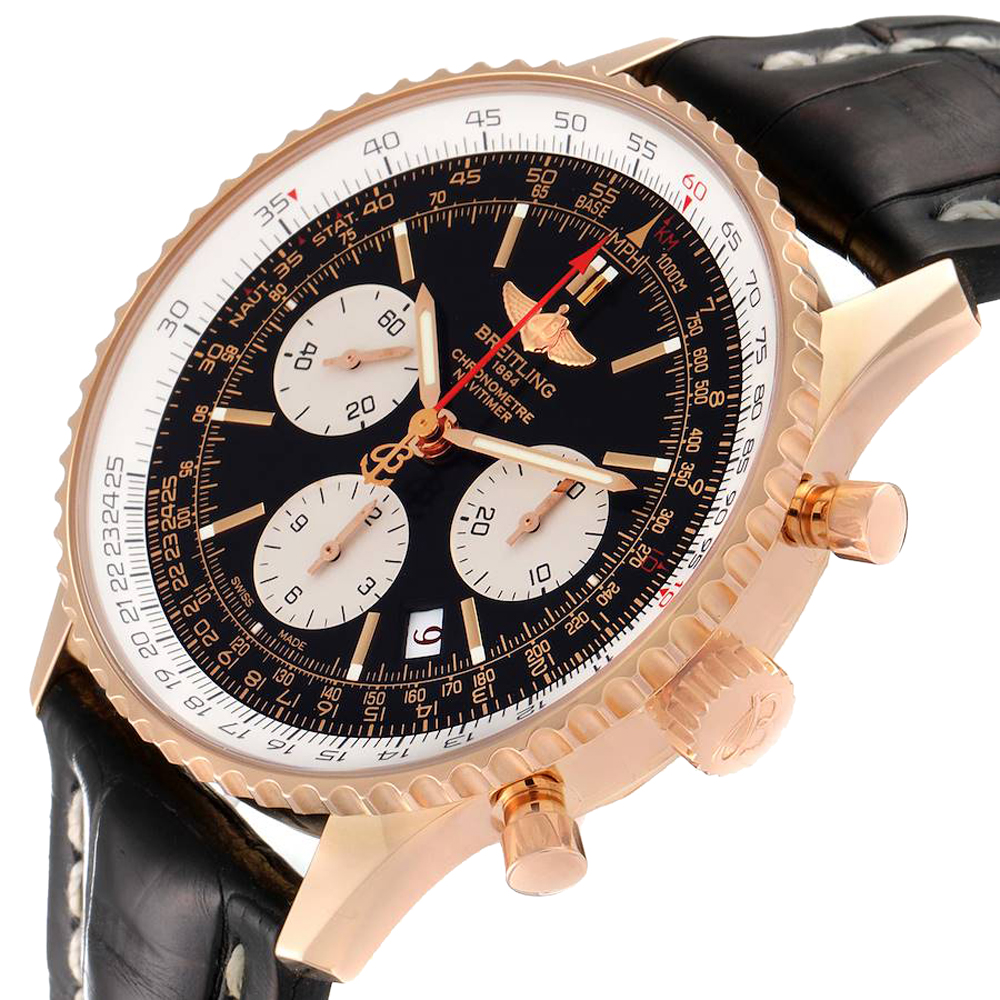 

Breitling Black 18K Rose Gold Navitimer 01 RB0121 Men's Wristwatch 43 MM