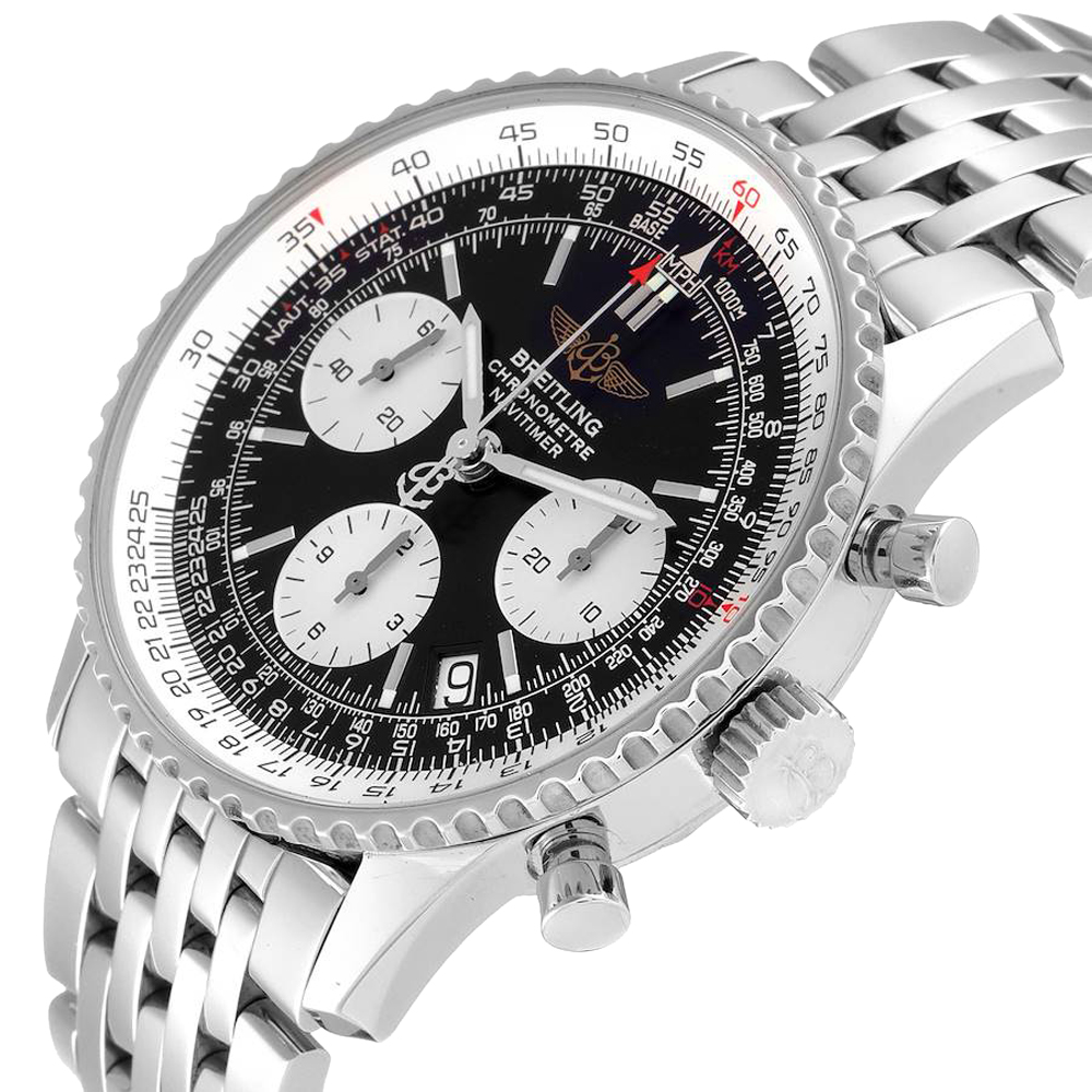 

Breitling Black Stainless Steel Navitimer Chronograph A23322 Men's Wristwatch 42 MM