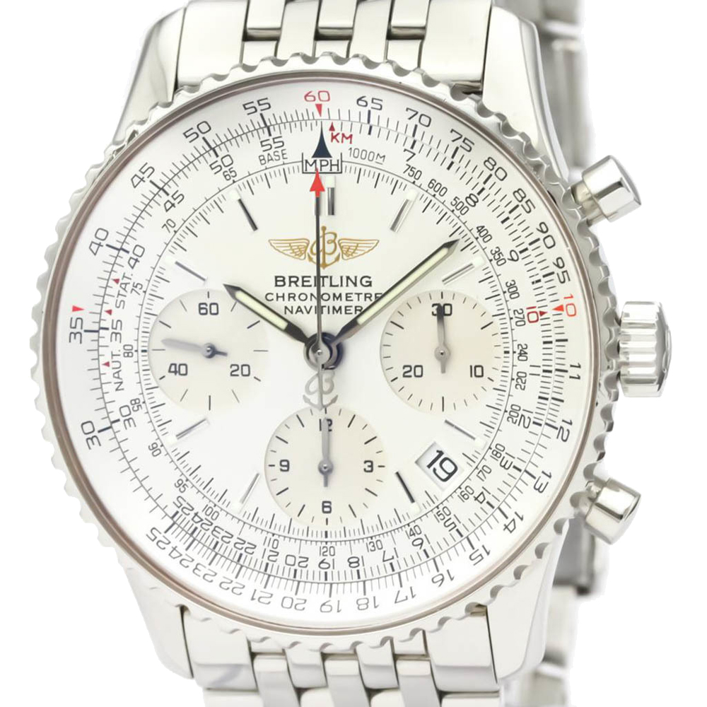 

Breitling Silver Stainless Steel Navitimer A23322 Automatic Men's Wristwatch 42 MM