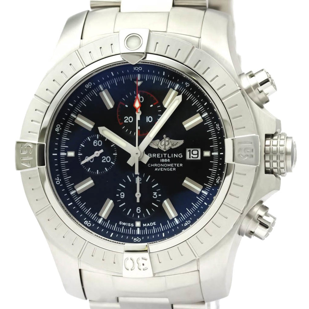 

Breitling Blue Stainless Steel Super Avenger A13375 Automatic Chronograph Men's Wristwatch 49 MM