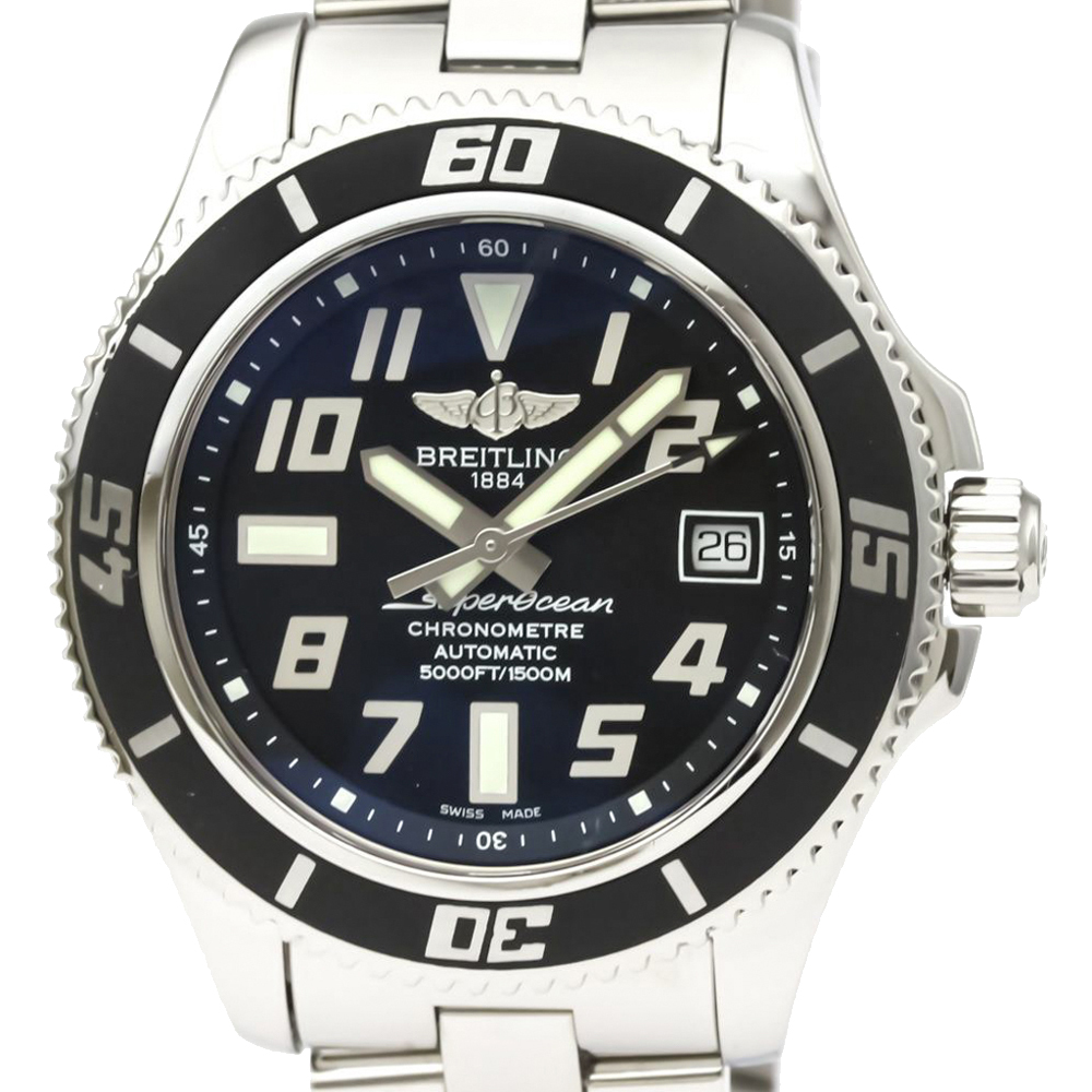 

Breitling Black Stainless Steel Superocean Automatic A17364 Men's Wristwatch 42 MM