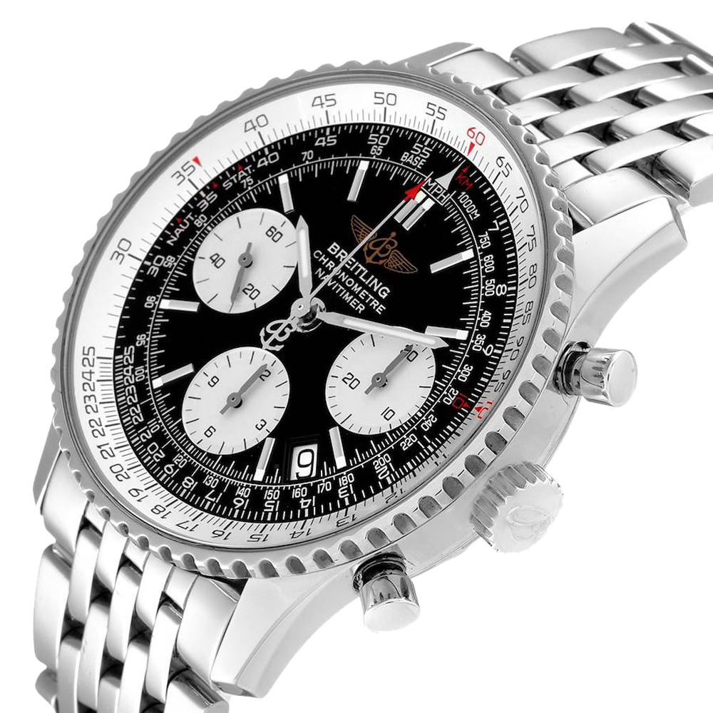 

Breitling Black Stainless Steel Navitimer Chronograph A23322 Men's Wristwatch 42 MM