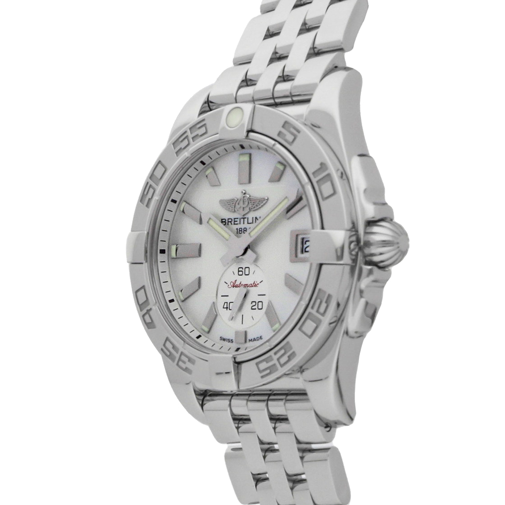 

Breitling MOP Stainless Steel Galactic A3733012/A716 Stainless steel Men's Wristwatch 36 MM, White