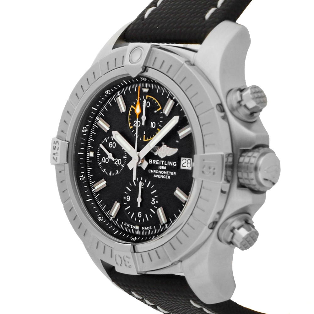 

Breitling Black Stainless Steel Avenger Chronograph A13317101B1X1 Men's Wristwatch 45 MM