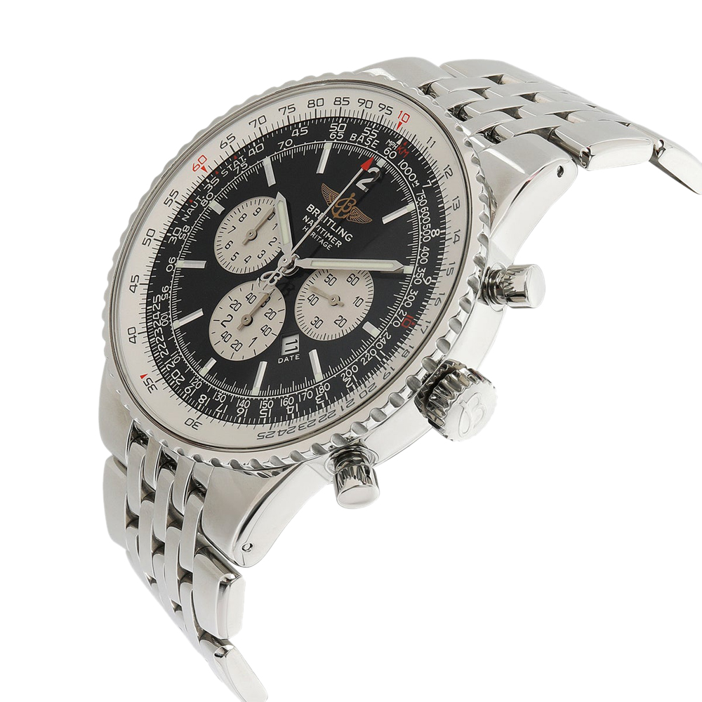 

Breitling Black Stainless Steel Navitimer Heritage A35340 Men's Wristwatch 43 MM