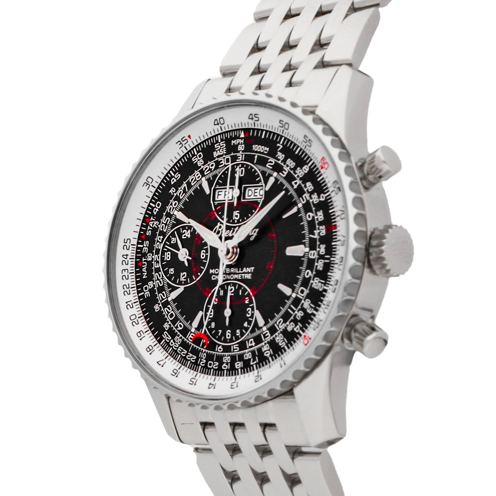 

Breitling Black Stainless Steel Navitimer Montbrillant Datora A2133012/B571 Men's Wristwatch
