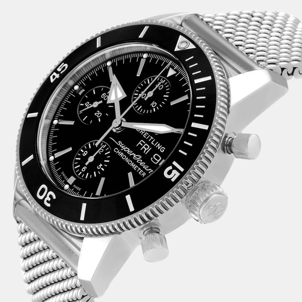 

Breitling Black Stainless Steel Superocean A13313 Automatic Men's Wristwatch 44 mm
