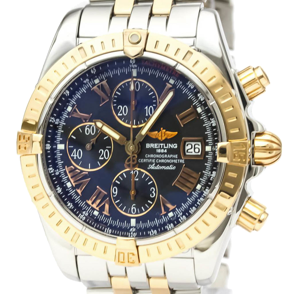 

Breitling Black 18K Rose Gold And Stainless Steel Chronomat Evolution C13356 Men's Wristwatch 44 MM