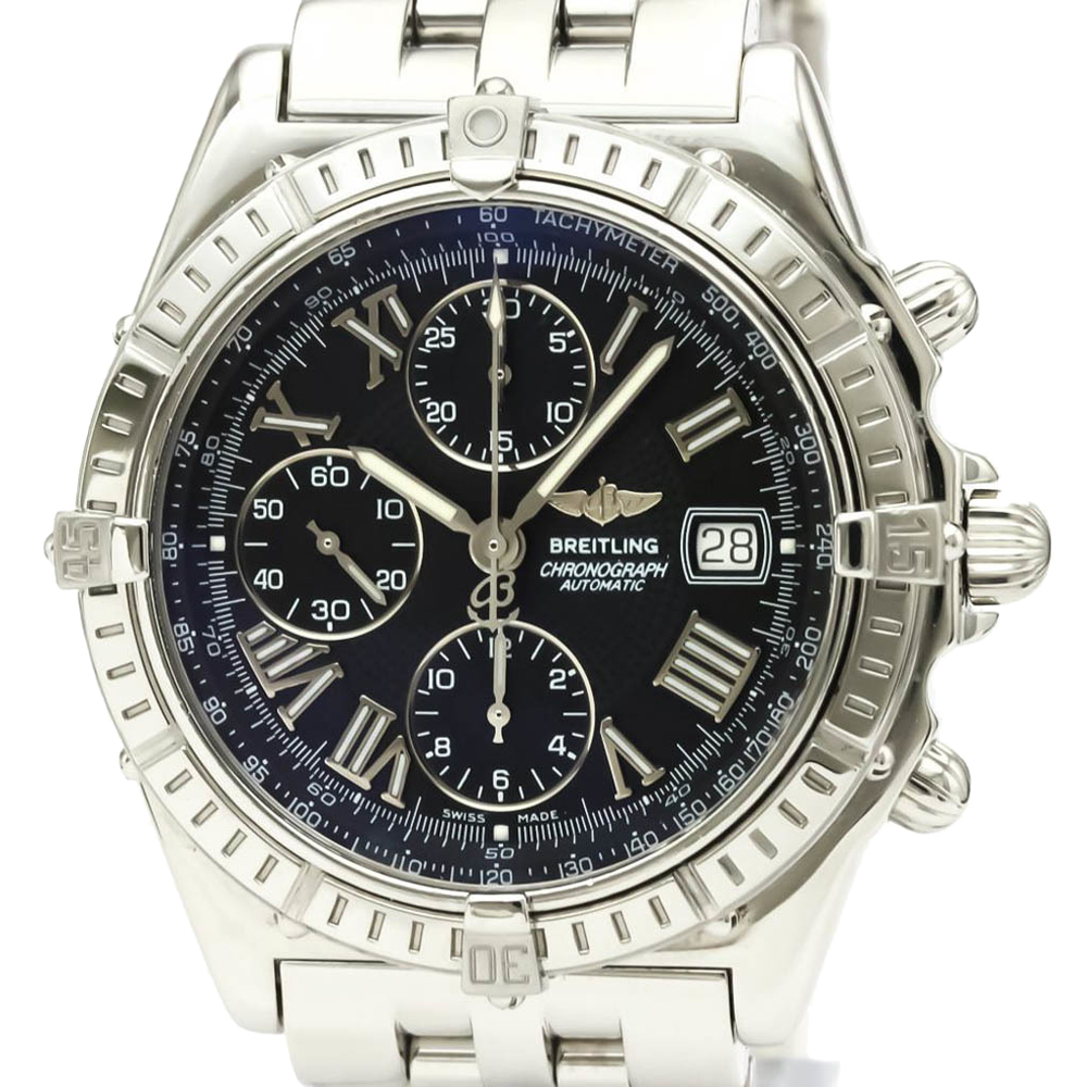 

Breitling Black Stainless Steel Crosswind Automatic A13355 Men's Wristwatch 43 MM