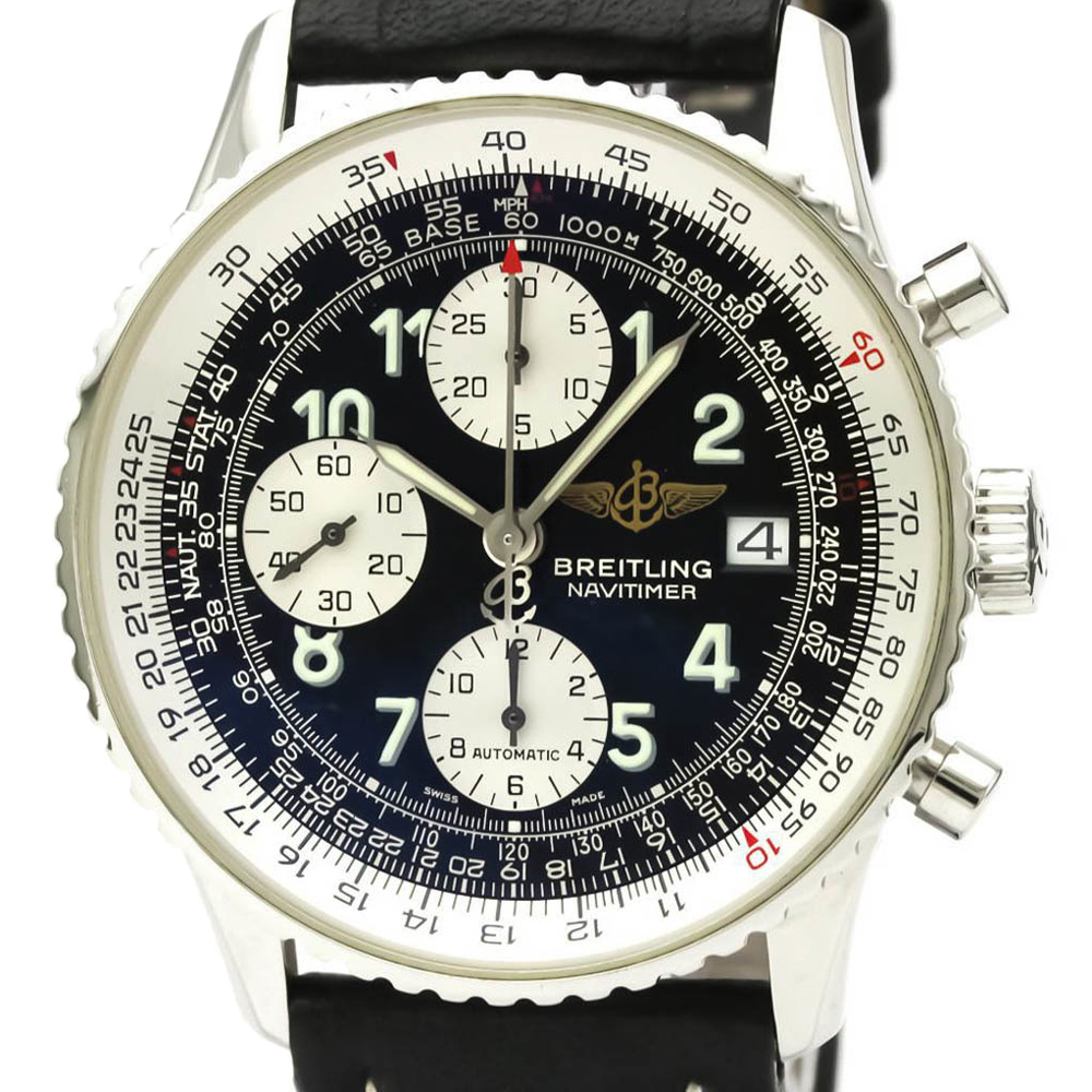 

Breitling Black Stainless Steel Old Navitimer Automatic A13322 Men's Wristwatch 38 MM