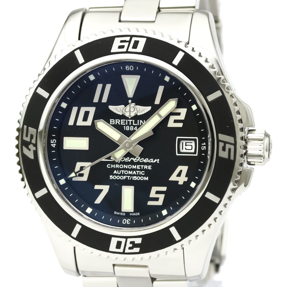 Breitling Black Stainless Steel Superocean Automatic A17364 Men