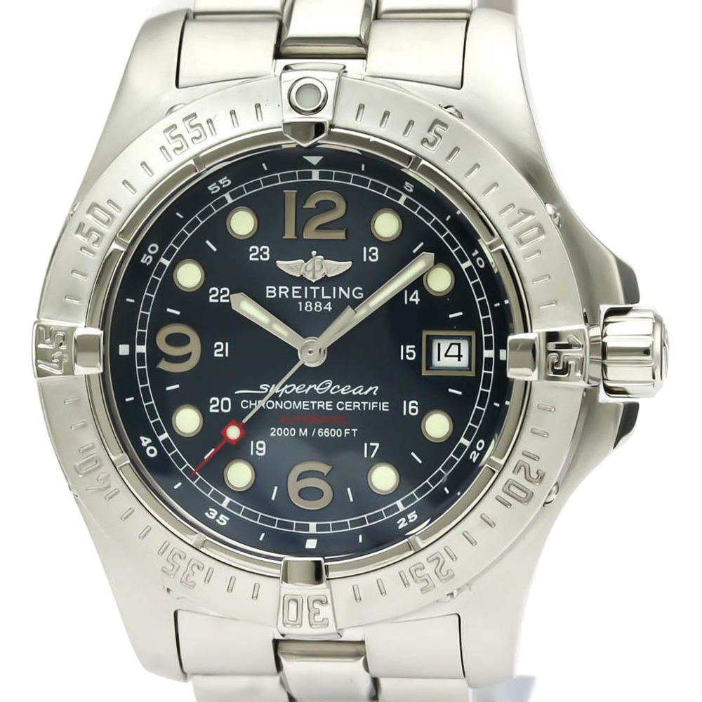 

Breitling Blue Stainless Steel Superocean Steelfish Automatic A17390 Men's Wristwatch 44 MM
