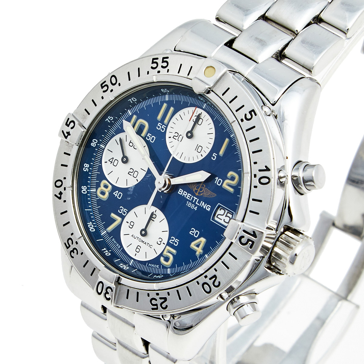 

Breitling Blue Stainless Steel Colt A13035.1 Men's Wristwatch, Red