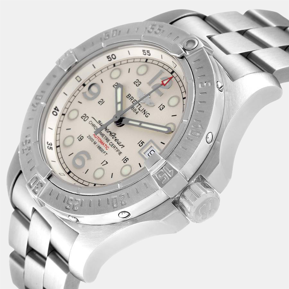 

Breitling Silver Stainless Steel Aeromarine Superocean Steelfish A17390 Men's Wristwatch 44 MM