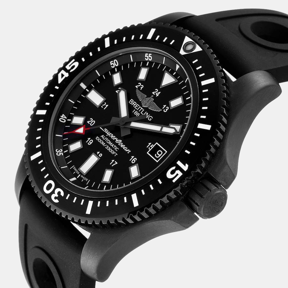 

Breitling Black Stainless Steel Superocean M17393 Automatic Men's Wristwatch 44 mm