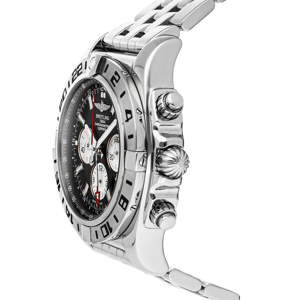 

Breitling Black Stainless Steel Chronomat GMT AB0413B9/BD17 Men's Wristwatch 47 MM