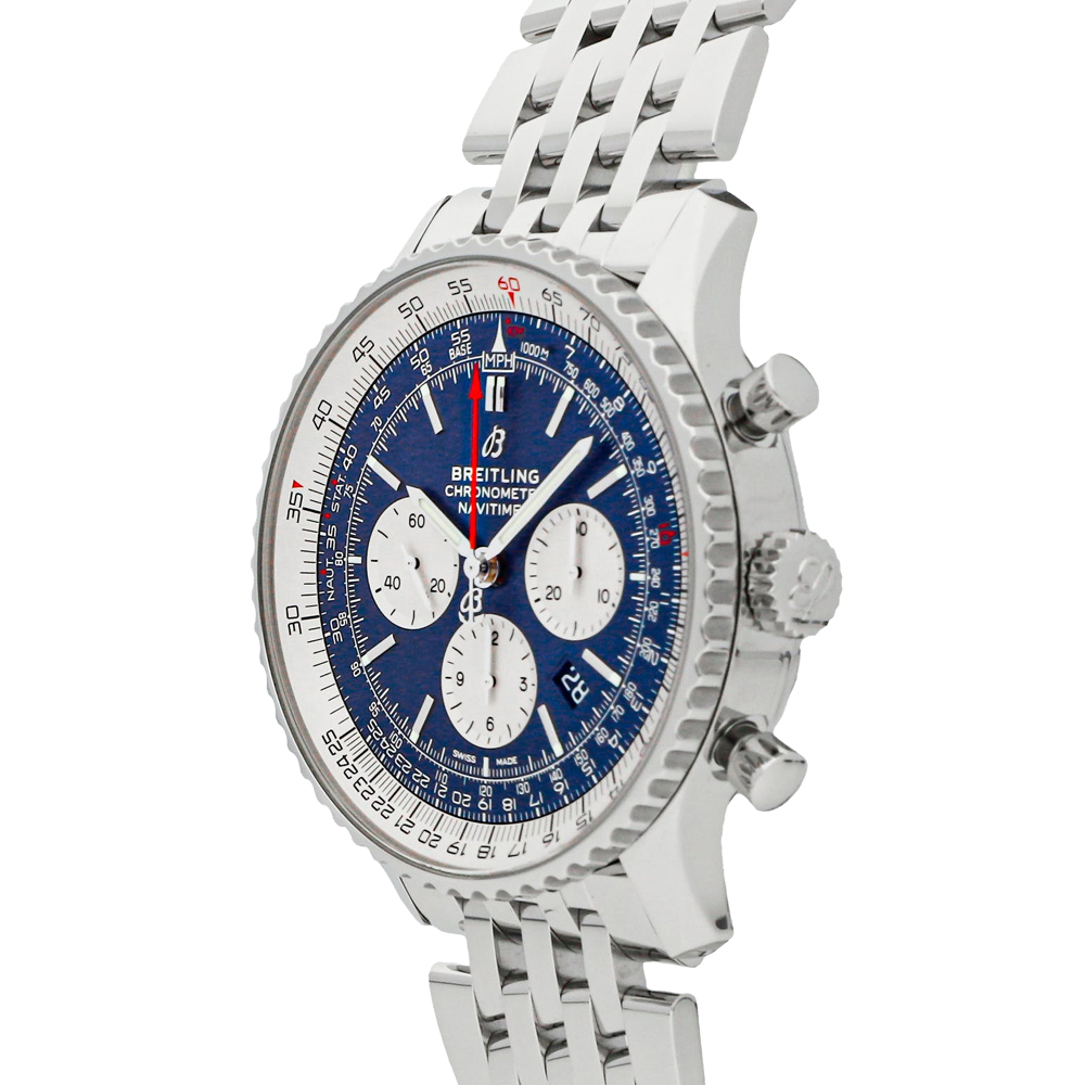 

Breitling Blue Stainless Steel Navitimer B01 Chronograph 46 AB0127211C1A1 Men's Wristwatch 46 MM