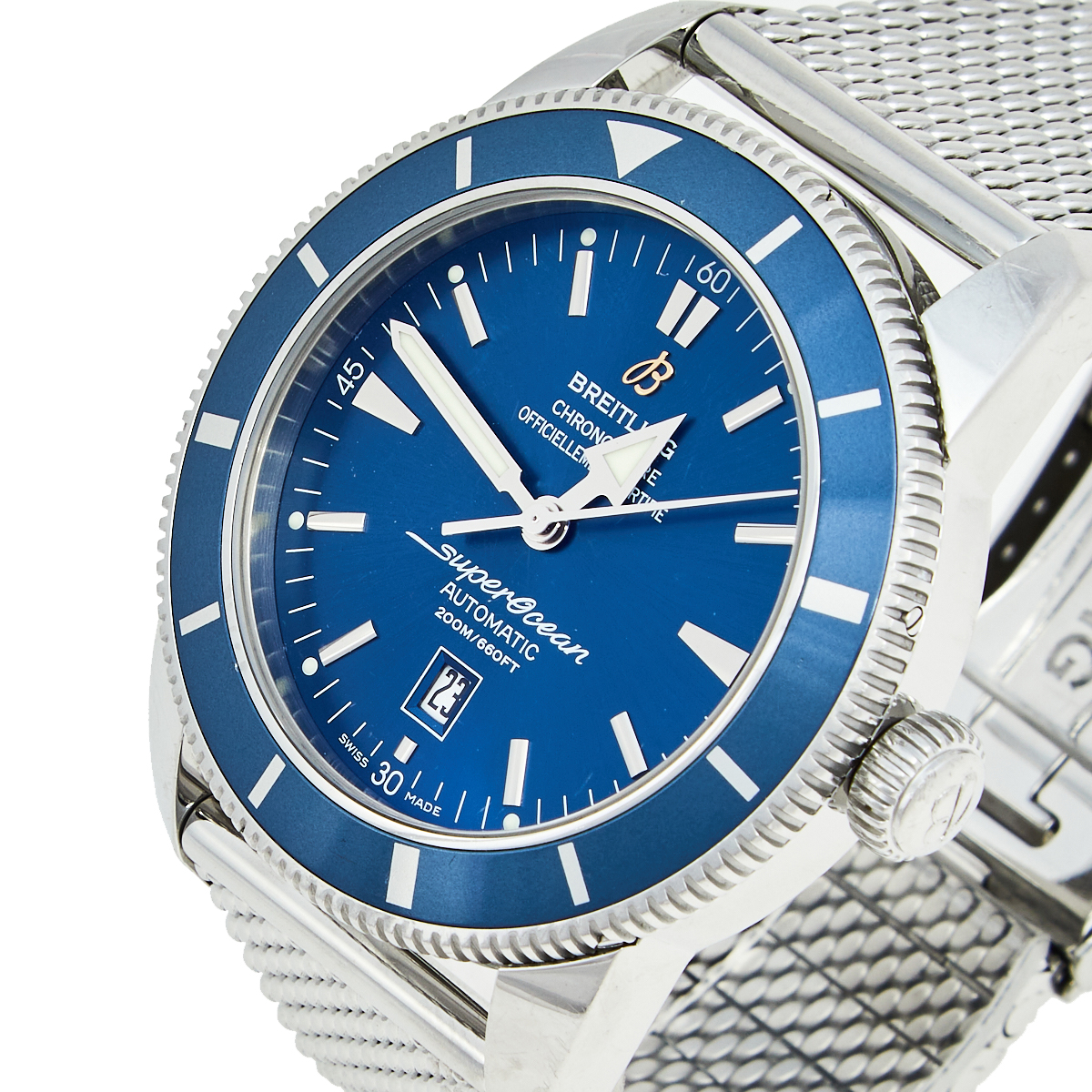 

Breitling Blue Stainless Steel Superocean Heritage A17320 Men's Wristwatch