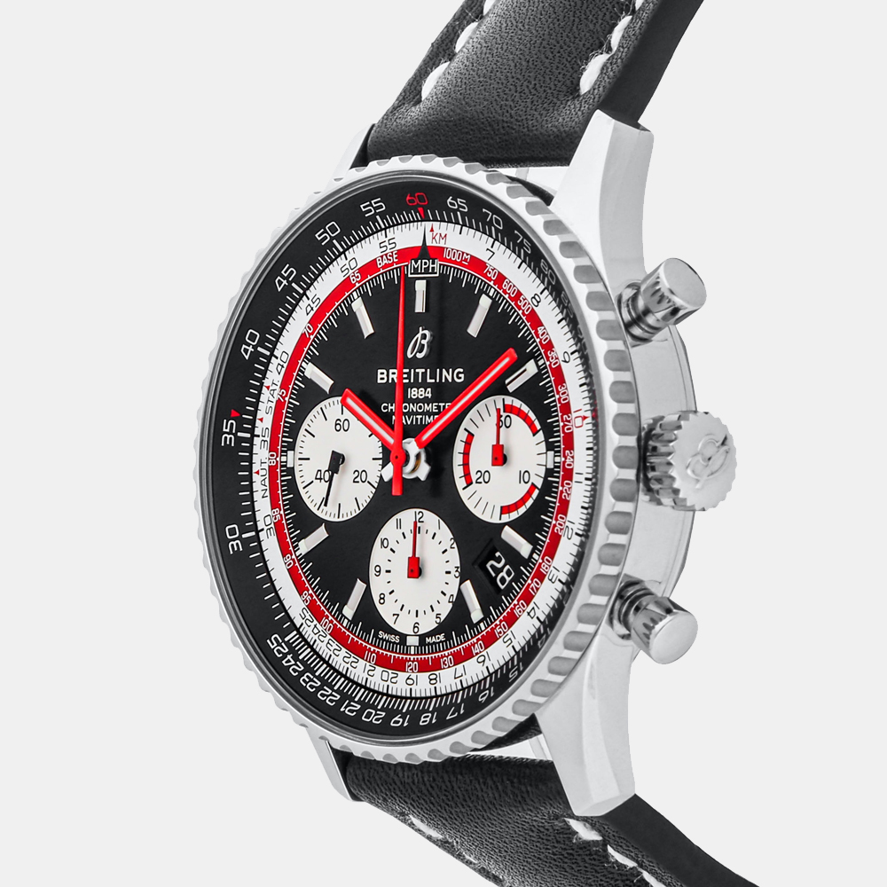 

Breitling Black Stainless Steel Navitimer B01 Chronograph Swissair AB01211B1B1X1 Men's Wristwatch 43 MM