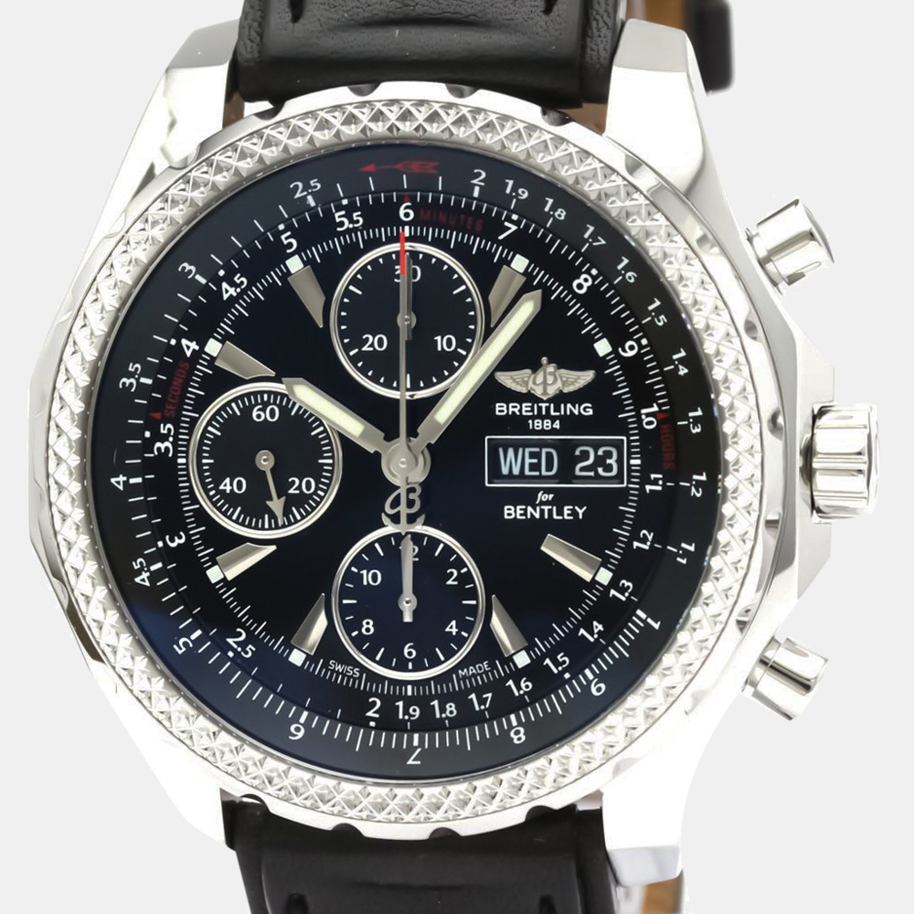 

Breitling Black Stainless Steel Bentley GT Automatic A13362 Men's Wristwatch 45 MM