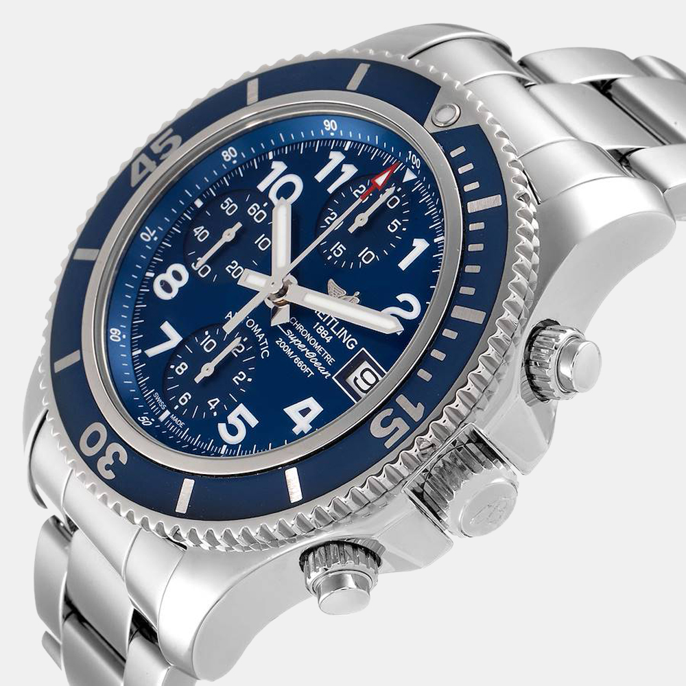 

Breitling Blue Stainless Steel Superocean A13311 Automatic Men's Wristwatch 42 mm