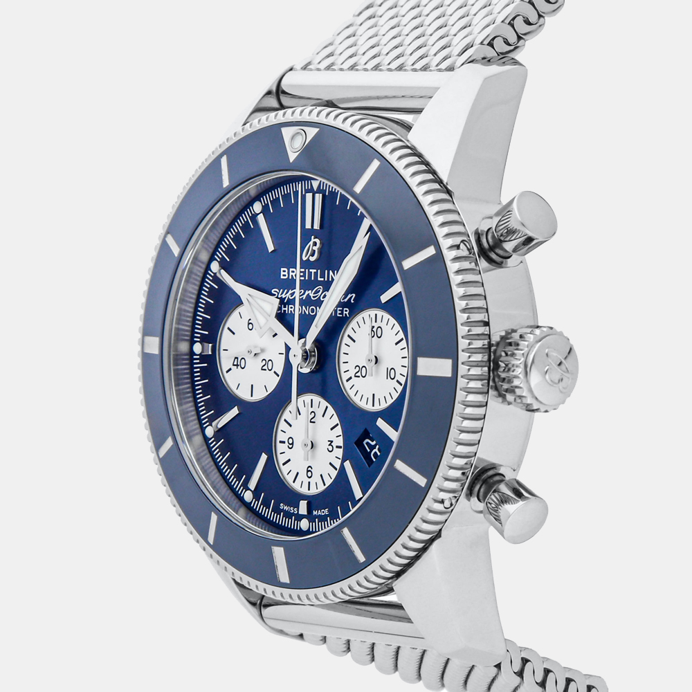 

Breitling Blue Stainless Steel Superocean Heritage B01 Chronograph AB0162161C1A1 Men's Wristwatch 44 MM